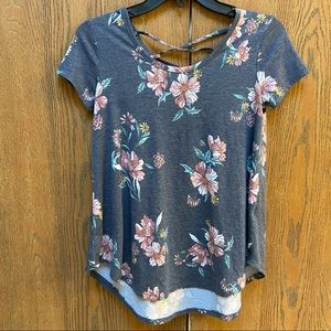 Pink Republic Grey and Pink Floral blouse | Size: XS